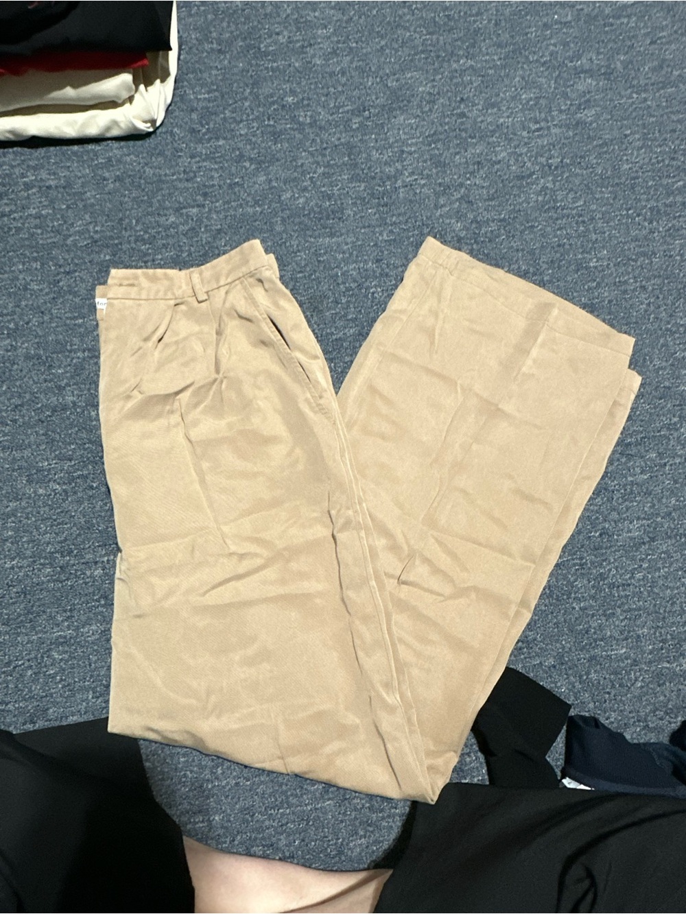 Reformation Beige Wide-Leg Corduroy Trousers